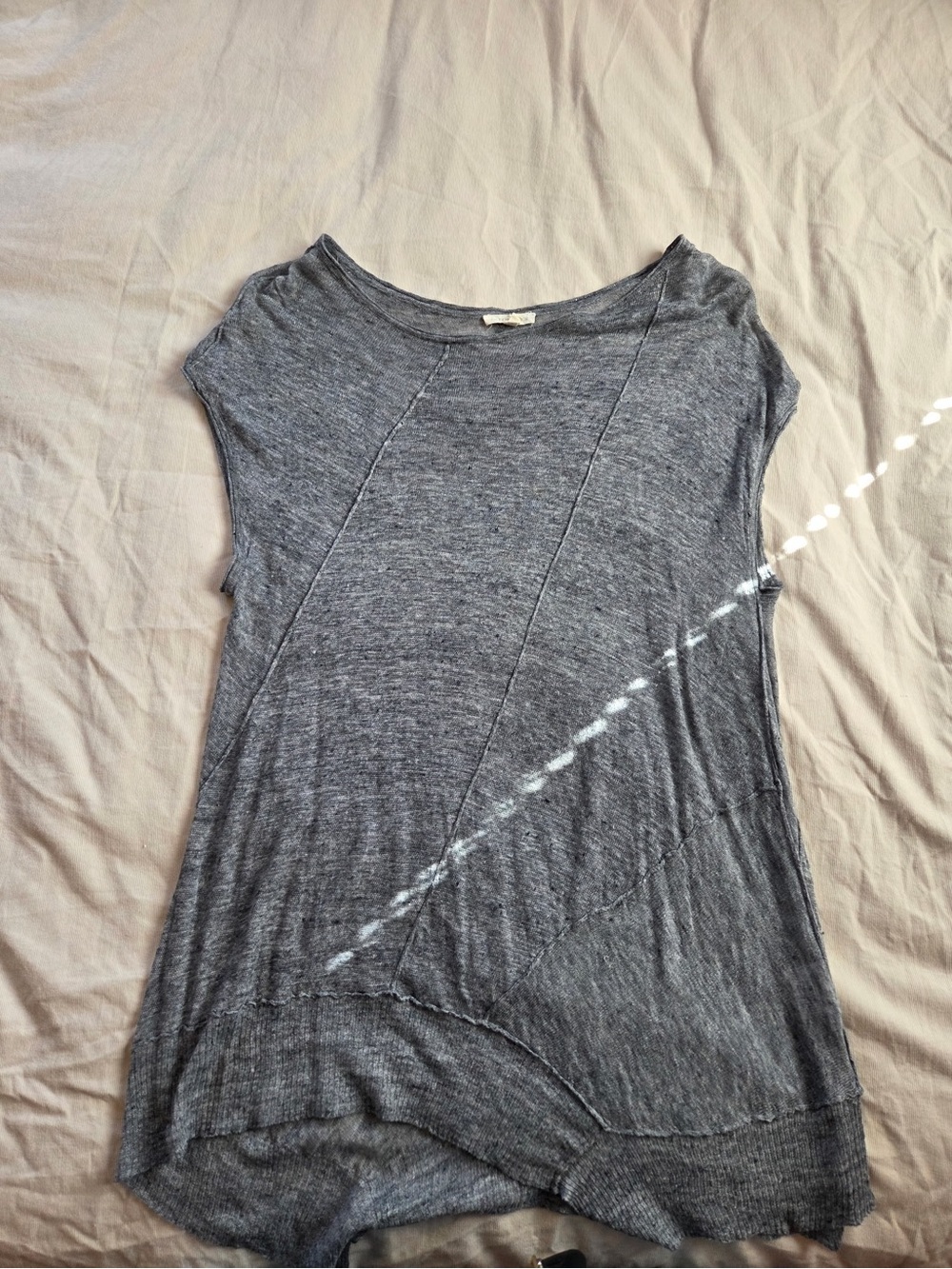 Eileen Fisher Charcoal Gray Asymmetrical Sleeveless Tunic
